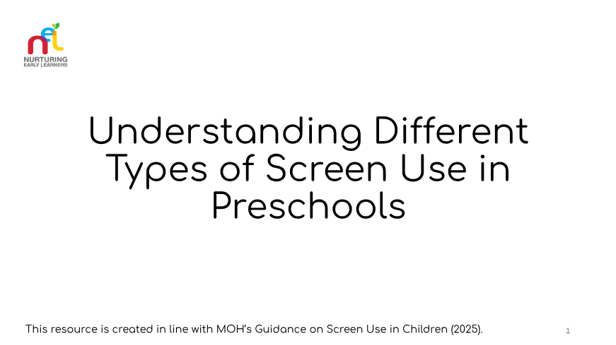 slides for understanding different types of screen use in preschools